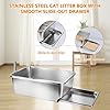 23.5" x 15.7" x 8" Stainless Steel Sifting Litter Box for Pine Pellets, XXL Large Pull-Out Cat Litter Box for Big Cats with High Sides, Metal Cat Litter Pan with Plastic Scoop &10 Urine Pads