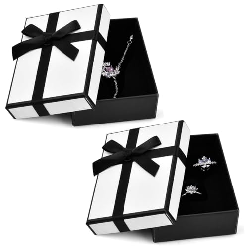 GXGM Caja de regalo para joyería, caja pequeña y bolsas de regalo, joyero, joyeros para collares, anillos, pulseras
