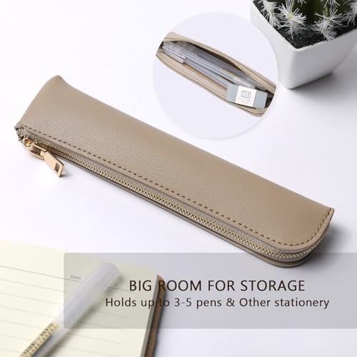 Image of Slim Pencil Case Small Pencil Pouch Pen Case (Khaki /FL)