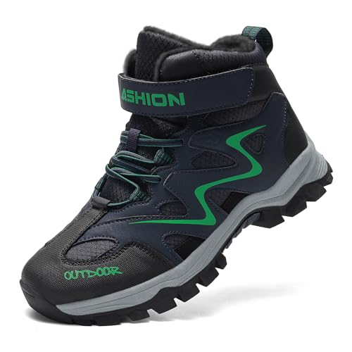 Scarpe da Escursionismo Bambino Calzature da Escursionismo Ragazzi Ragazze Stivali da Trekking(Blu Verde,38 EU)