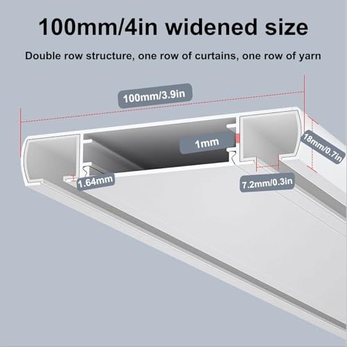 Rails rideaux silencieux double rangée noirs robustes - 8