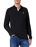 TJM Slim Solid LS Polo Tommy Jeans TJM Slim Solid LS Polo Camisa, Negro, M para Hombre