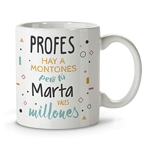 LolaPix Taza Profesora. Regalos Personalizados con Nombre y Texto. Tazas con Frases Originales. Millones Negro