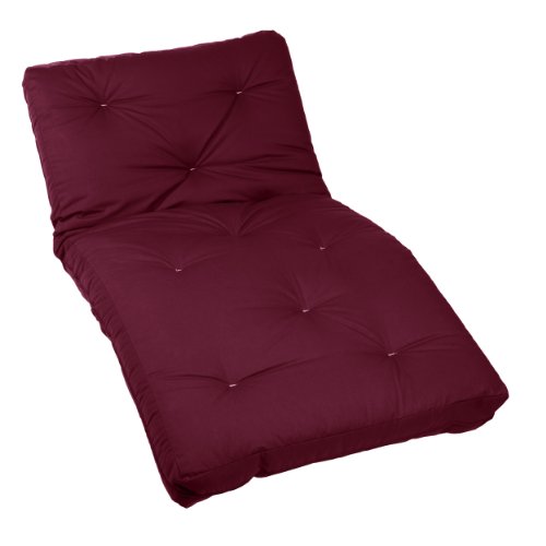 Mozaic Twin Size 10-inch Cotton Twill Futon Mattress, Burgundy