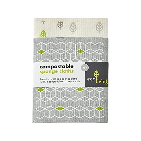 EcoLiving Compostable Sponge Cleaning Cloths - 2 Pack Cover