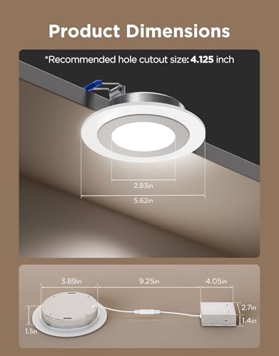 Image of Govee Smart Recessed Lighting 4 inch, RGBIC LED Recessed Light 900LM 4 Pack | Compitable with Matter and Alexa, 2700K-6500K Dimmable Canless Downlight with Junction Box for Bedroom /Living Room /Kitchen