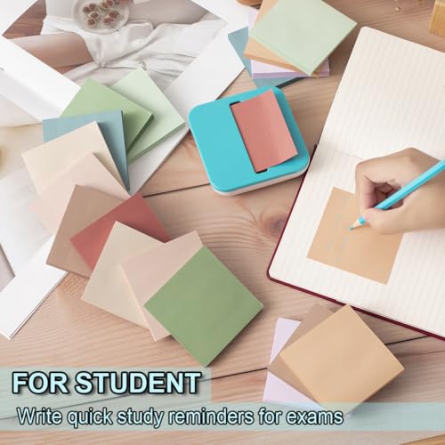 Image of Wowivy Pack of 16 Sticky Notes, 76 x 76 mm, Vintage Colours, Sticky Pads, Recyclable, Self-Stick Note Pads, Sticky Notes, Easy to Post for Home, Office, 55 Sheets /Pad, 880 Sheets Total