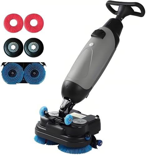 Professional Electric Floor Scrubber, 36V Dual Tank 4.5L + 7.5L, 2 x 250W Brush Power, Ideal for Tiled & Concrete Floors, Efficient Polisher, Grey
