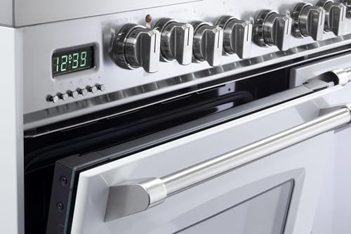 Verona VPFSGE365DW 36 Inch. Dual Fuel Range Freestanding 5 Sealed Burners Double Oven Convection Storage Drawer White thumb #3