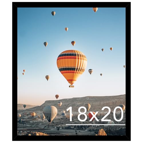 Image of JCJMY 18x20 Picture Frame Black for Poster Photo Picture, Horizontal and Vertical Formats for Wall Hanging, 18 x 20 Wall Gallery Poster Photo Frame for 18 by 20 Photos Posters, Black