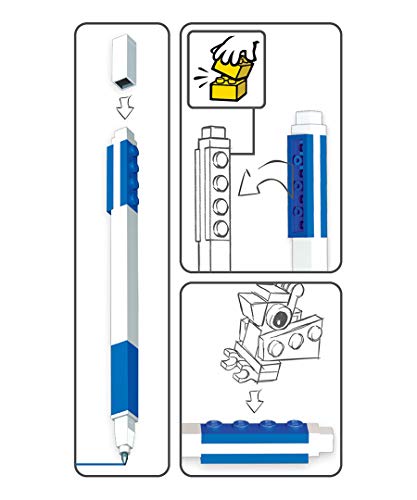 IQ LEGO Briefpapier-Brieffreund – blauer LEGO-Gelstift und klassische Minifigur