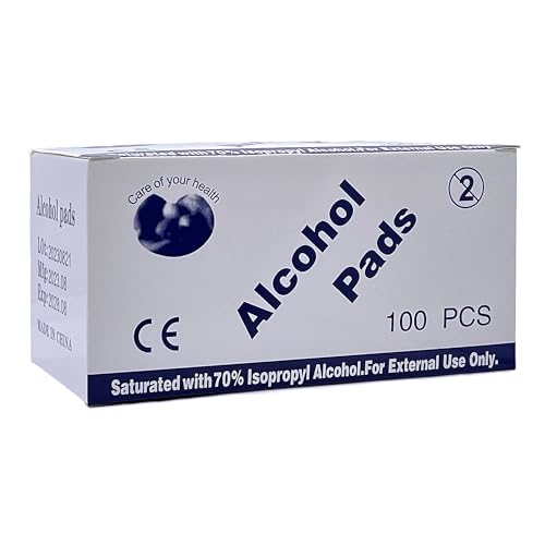 Toallitas desinfectantes con alcohol 100 unidades. En sobres individuales. Limpieza de la piel. Toallitas de preinyección. Primeros auxilios