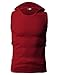 H2H Mens Hooded Sleeveless T-shirts RED US L/Asia XXL (JPSK05)