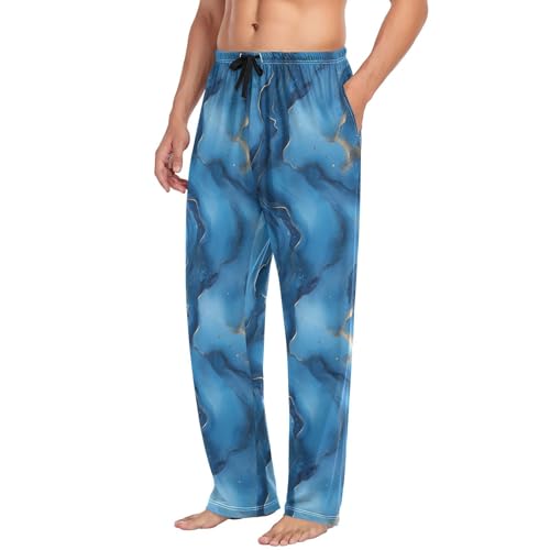 Blue Marble Men’s Pajama Bottoms Soft Lightweight Lounge Pants with Elastic Drawstring Waist4