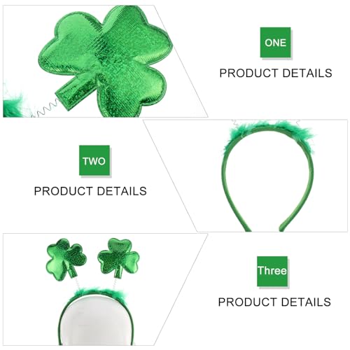 Serre-tête trèfle Saint-Patrick : accessoire costume alien en polyester et tissu pour cheveux