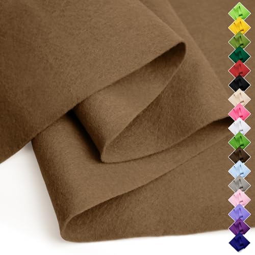 Image of Soft Felt Fabric Sheet 18 inch x 36 inch, 1.6mm Acrylic Craft Felt, Coffee | Soft Thick Felt by The Yard, Large Precut Sheet, Nonwoven Fabric for Sewing DIY Crafts, Classroom & Home Decor