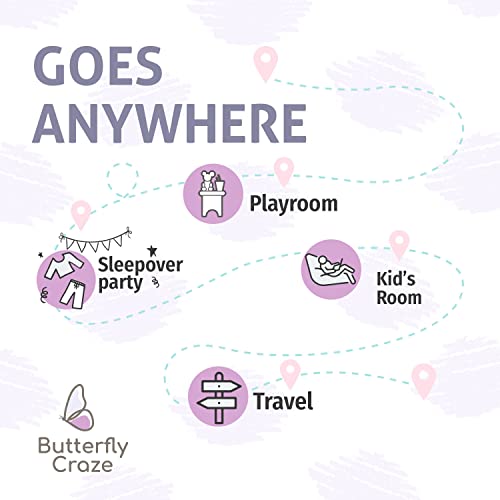 Butterfly Craze Floor Pillow Case, Mattress Bed Lounger Cover, Polka Hot Pink, King Size - Cozy Seating Solution for Kids & Adults, Recliner Cushion, for Reading, TV Time (Pillow Not Included)