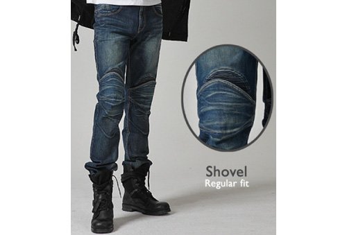 uglyBROS(�A�O���u���X) MOTOPANTS SHOVEL�yMen's�z Blue Denim 28 UB0003BL1 �o�C�N�p���c