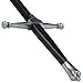 Armory Replicas William Wallace Long Carbon-Steel Medieval Sword Replica - Battle Ready Crusuader Real Sword with Two-Handed Leather Wrapped Handle, Black