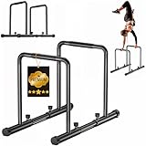 ManiBoom Barras Paralelas Calistenia Ancho y Altura AJUSTABLE Carga 220kg - Barra Fondos Agarre ERGONOMICO para gimnasia en Casa - Dip Bar Calisthenics - Pull up Station - Bars Paralletes