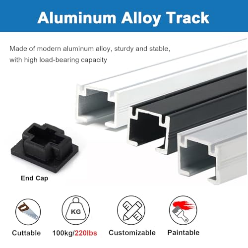 Riel ajustable para colgar cuadros de aluminio con cable de acero de 1 m 5