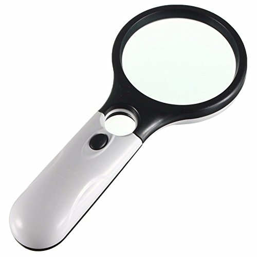 Magnifier 3 LED Light, Marrywindix 3X 45X Handheld Magnifier Reading