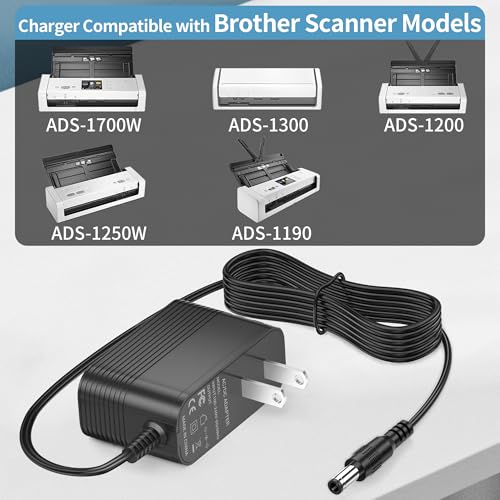 5V Charger for Brother ADS-1190 ADS-1700W ADS-1300 ADS-1200 ADS-1250W Power Cord Compatible with Brother Desktop Document Scanner SA-AD-001 UU318-0530 Adapter Power Supply by QIHOWHUE - Used condition - Image 3