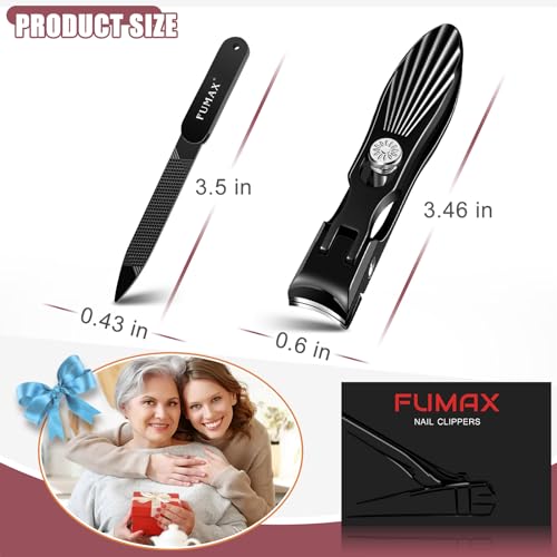Nail Clippers for Men Thick Nails with Catcher, Large Toenail Clippers with Wide Jaw Opening for Seniors, Heavy Duty Fingernail Clipper with Long Handle Gifts for Men Women Adult