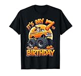 kids it's my 7th birthday boy halloween monster truck maglietta