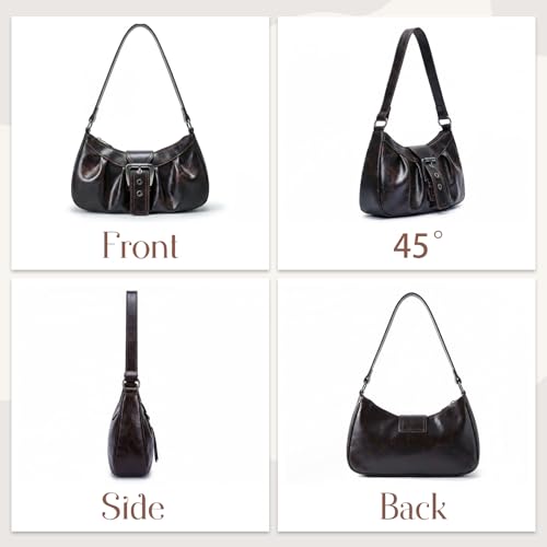 Image of Shoulder Bag for Women, Y2k Purse Top Handle Shoulder Bag Buckle Punk Hobo Clutch Purses Bags
