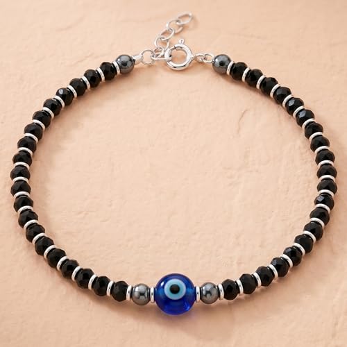 Image of Evil Eye Bracelet for Women | Pure 925 Sterling Silver Women Nazariya Bracelet | Stylish, Trendy, Adjustable & Comfortable for Everyday Wear | Gift for Girlfriend & Wife