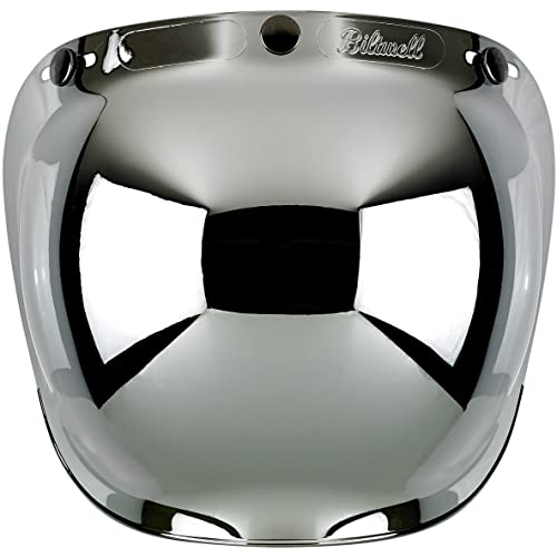 Biltwell Bubble Shield Chrome Mirror - Anti-fog, Scratch Resistant, UV/A UV/B Resistant