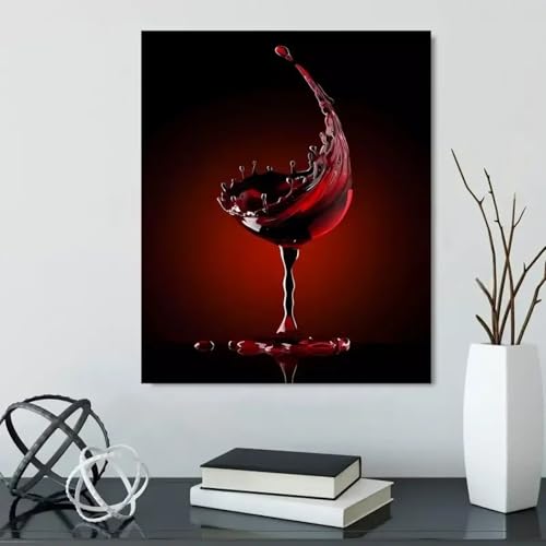 Impression sur toile verre de vin rouge affiche abstraite déco murale 30x40