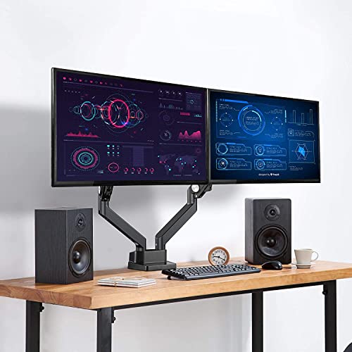 Image of AVLT Dual Monitor Arm Desk Mount for 17-35 inch Screens, Heavy Duty - Black