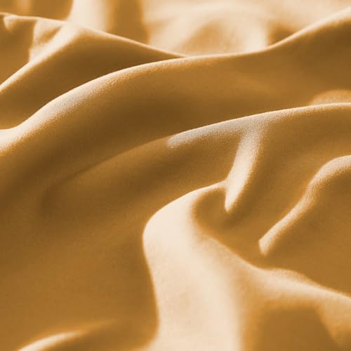 SLEEP ZONE Nanotex Super Soft Cooling Twin Bed Sheets Set for Kids 3 Piece - Easy Care Fitted Flat Sheet & Pillowcase Sets - Wrinkle Free, Fade Resistant, Deep Pocket 16" (Dull Yellow, Twin)