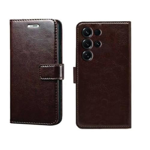Image of amazon basics Samsung Galaxy S26 Ultra 5G Flip Cover | Card Pockets Wallet & Stand | Flip Cover for Samsung Galaxy S26 Ultra 5G (Coffee)