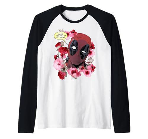 Deadpool What The Flower Crown t-shirt de baseball Marvel manches raglan