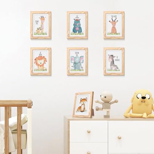 Image of upsimples 5x7 Picture Frame Set of 10, Display Pictures 4x6 with Mat or 5x7 Without, Multi Photo Frames Collage for Wall or Tabletop Display, Natural | Small Frame Fit 4x6 and 5 x 7 Photos, Wall or Tabletop Display, For Gallery Hallway Living Room, For Christmas Mother's Day