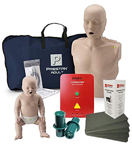 Prestan Adult & Infant Manikins w/Feedback + Lifesaver Trainer + Mats Valves & Face Shields