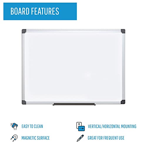 Mastervision Maya Magnetic Lacquered Steel Dry Erase Board, 4' X 6', Whiteboard With Silver Frame (Ma2707170) #TOP2
