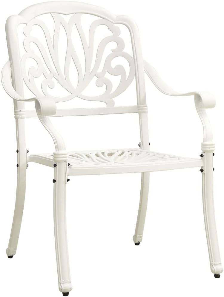 vidaXL Bistro Set White Cast Aluminum Standard Durable Bistro Set