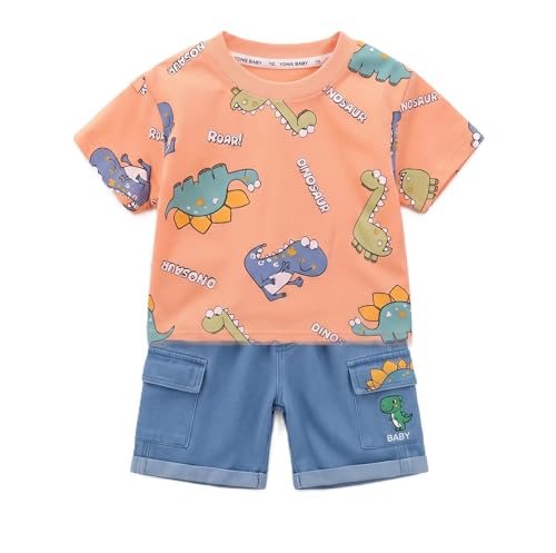 Image of Krishn Creations Kids Clothes for Boys | Cotton Printed Half Sleeve T-shirt and Shorts Baby Boy Dress | Casual Wear Kids Clothes
