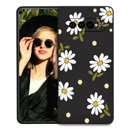 POUHYE Handyhülle für Samsung Galaxy S10 Hülle, Weiche Schlanke Silikon TPU Schutzhülle mit Kamera Schutz, Tough stoßfest Samsung Galaxy S10 Telefon Case Schwarz