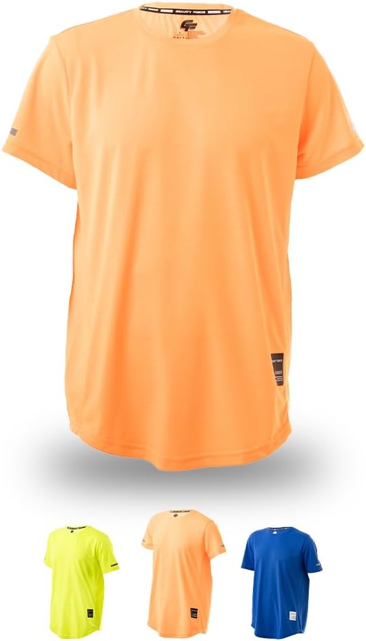 Gravity Force - Men Plain Gym Workout T shirt, 100% Polyester Training, Gym, Running & Sports Tshirt For Men | Quick-dry fit, Moisture-Wicking, Breathable Tee For Men