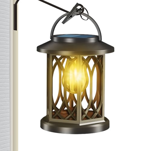 Farolillo solar, llama parpadeante LED con clip, lámparas solares como luces decorativas | para jardín, terraza, camino, paisaje, fiesta