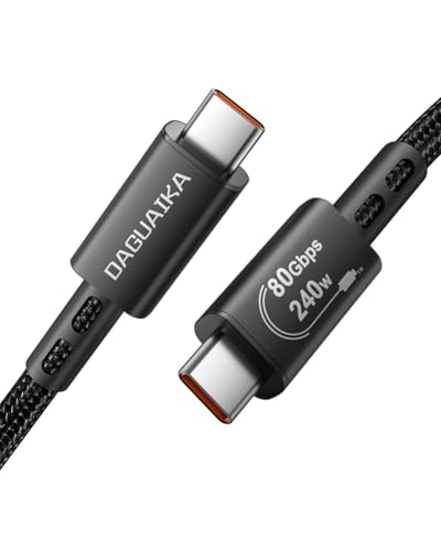 USB 5 Cable 6.6FT [USB-IF Certified] for Thunderbolt 5/4/3 240W Fast Charging 80Gbps Data Transfer 8K@60Hz/4K@240Hz/Dual 4k@60Hz Video Display for iPhone 15/16 Series MacBook iPad Samsung
