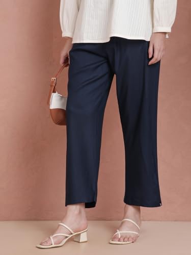 Image of TWIN BIRDS Women Viscose Kurti Pants | Straight Fit Ethnic Daily Trousers
