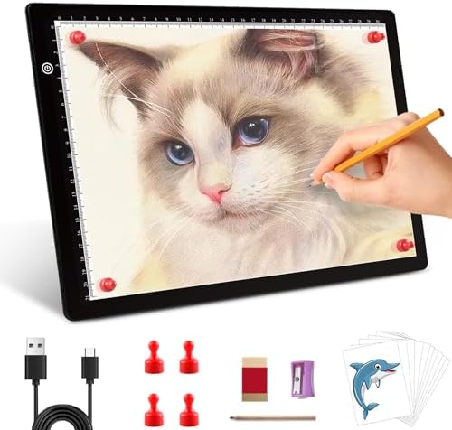 Mesa de luz A4, placa de luz magnética A4, almohadilla de luz LED...