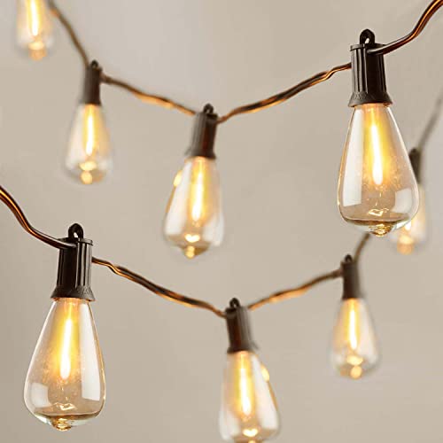 Kawaya Outdoor Festoon Lights Mains Powered 45.7m / 150ft Garden String Lights Waterproof with 73+3pcs LED Bulbs Shatterproof Vintage Dimmable for Outside Fence Terrace Gazebo Wedding Festival