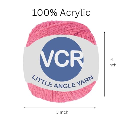 Image of VCR 4 Ply Rose Pink Little Angle Yarn, 25 Grams, 92 Meters Length, 100% Acrylic Soft Baby Knitting Yarn for Crochet, Newborn Sweaters, Soft Baby Socks, Mittens and Leggings, Pack of 1